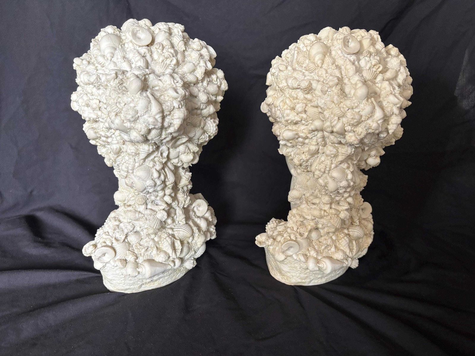 Antique Style Seashell Busts Cast Resin Neoclassical Ladies Busts Figurines photo for sale