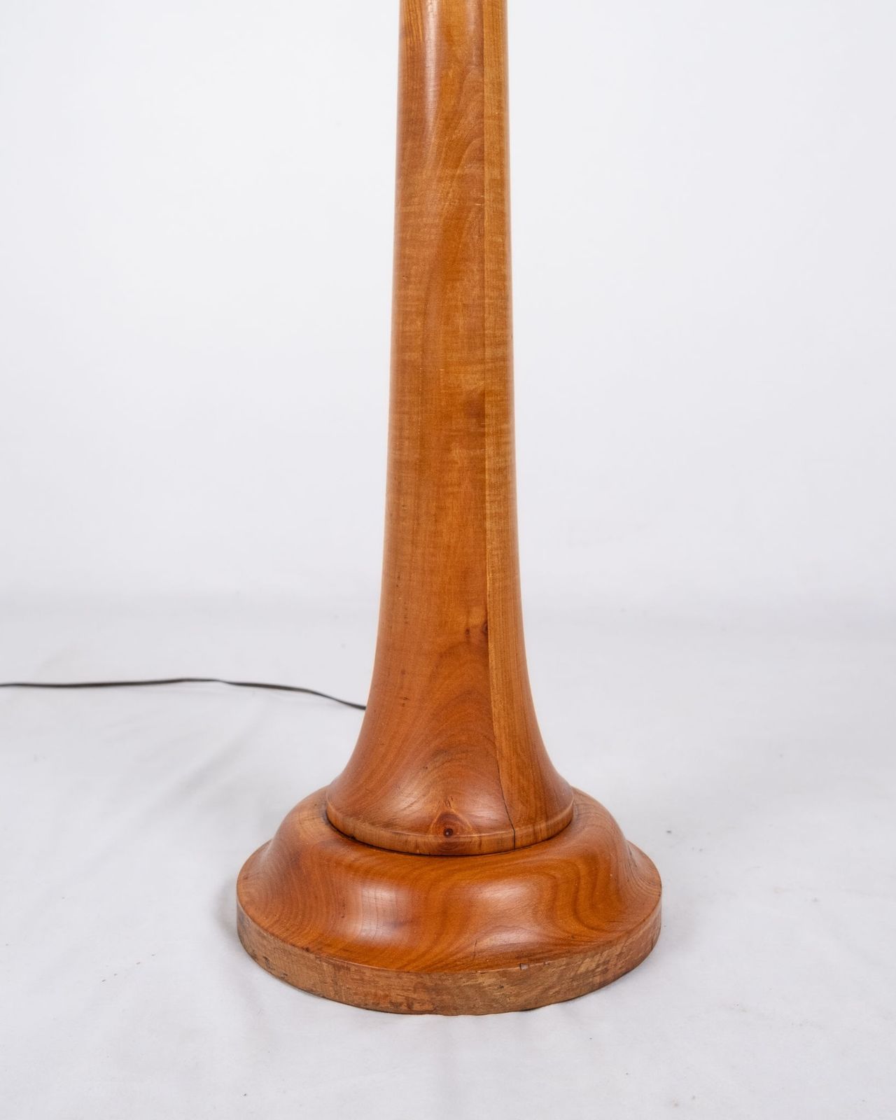 Pair Of Turned Wood Floor Lamps, France, Mid 20th Century photo vintage