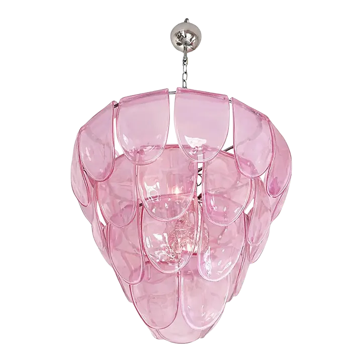 Pink “Petals” Murano Glass Chandelier – Contemporary Italian