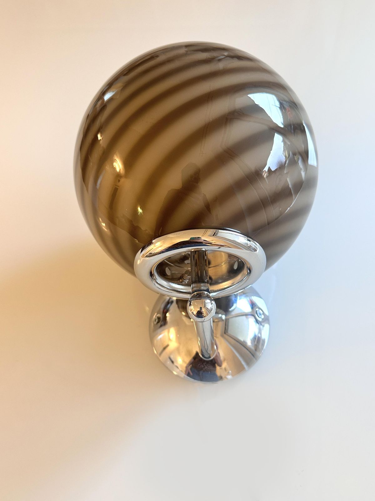 Contemporary Beige And Brown “Rods” Murano Glass Wall Sconces Set Of Two photo Lighting