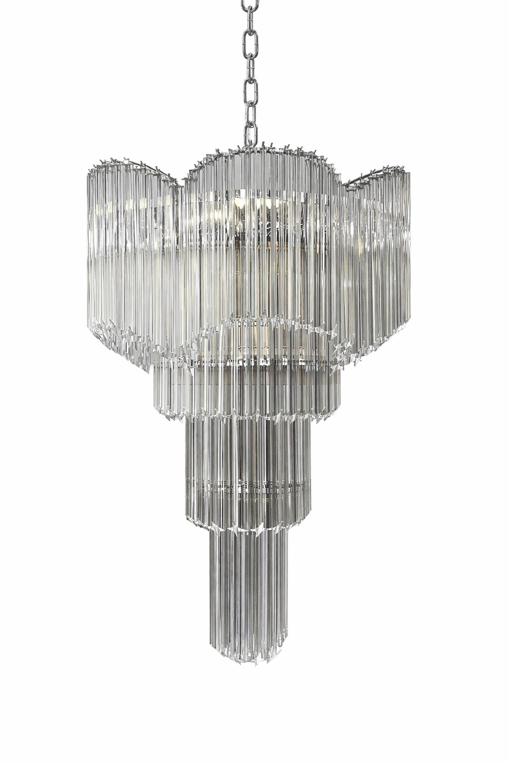 Murano Glass Sputnik Quadriedro Spyral Italian Chandelier In Decò Style photo for sale