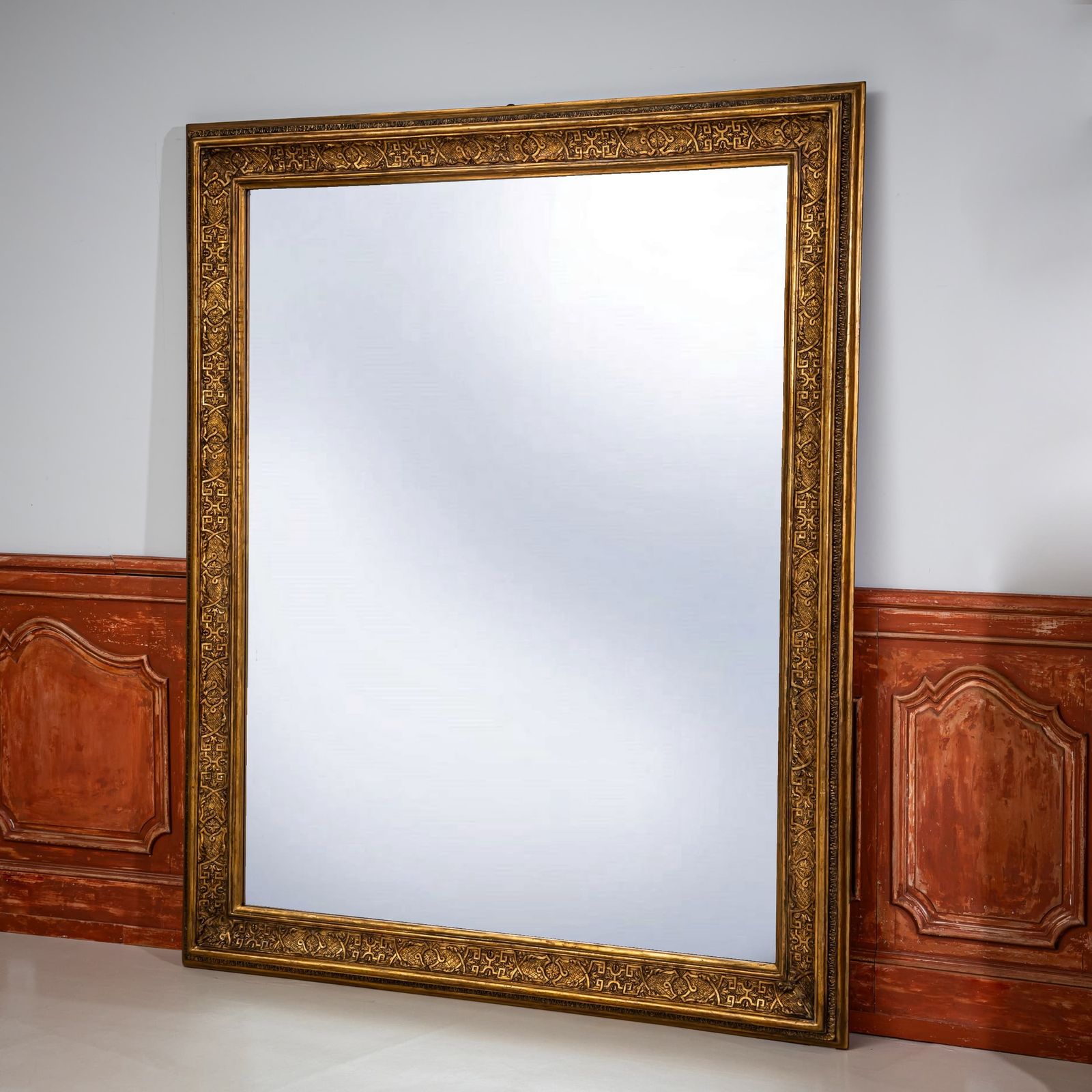 Large Gilt Régence Style Wall Mirror, France, 19th Century photo furniture