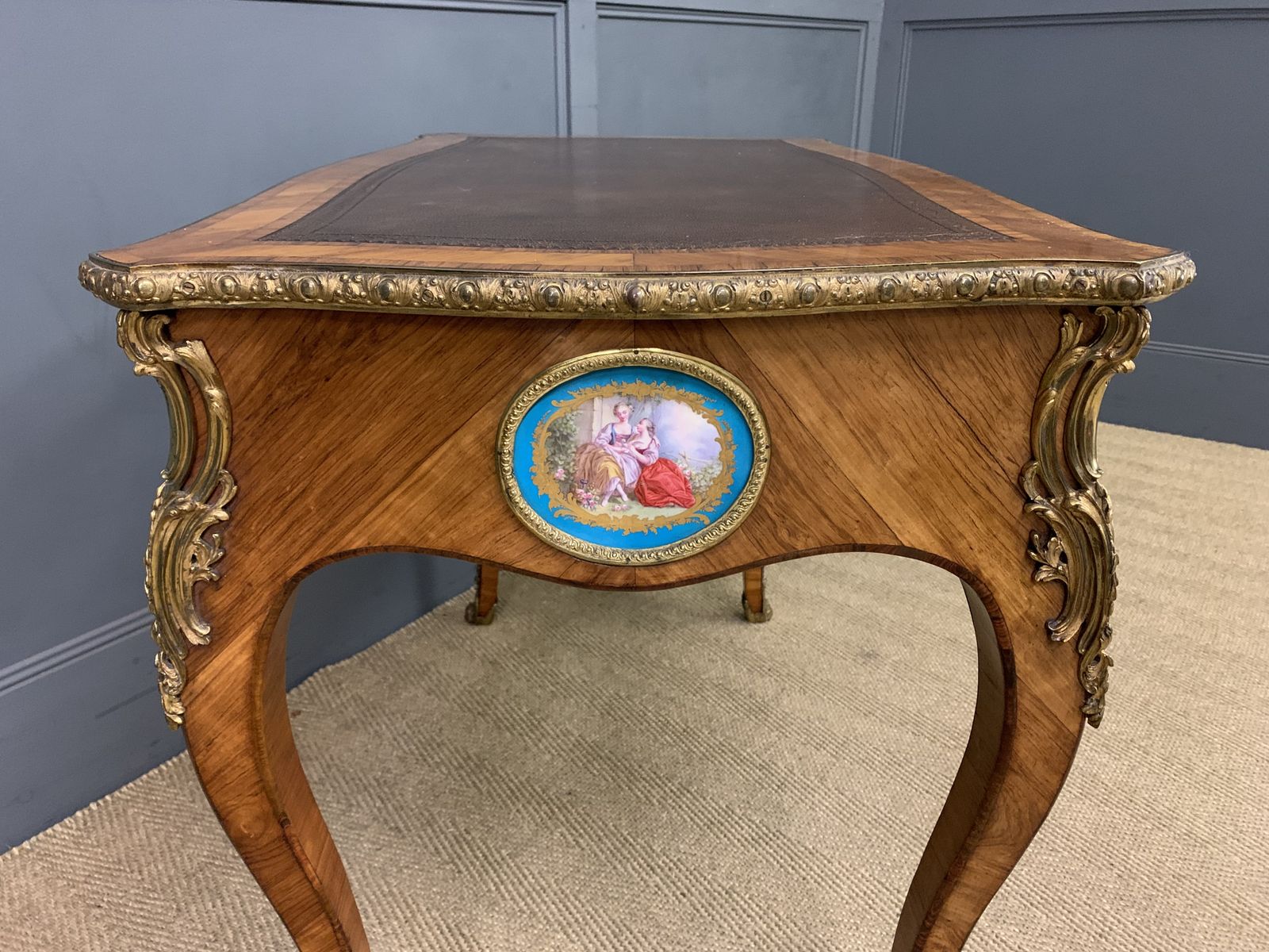 Furniture French Tulip Wood Bureau Plat, 1800s photo