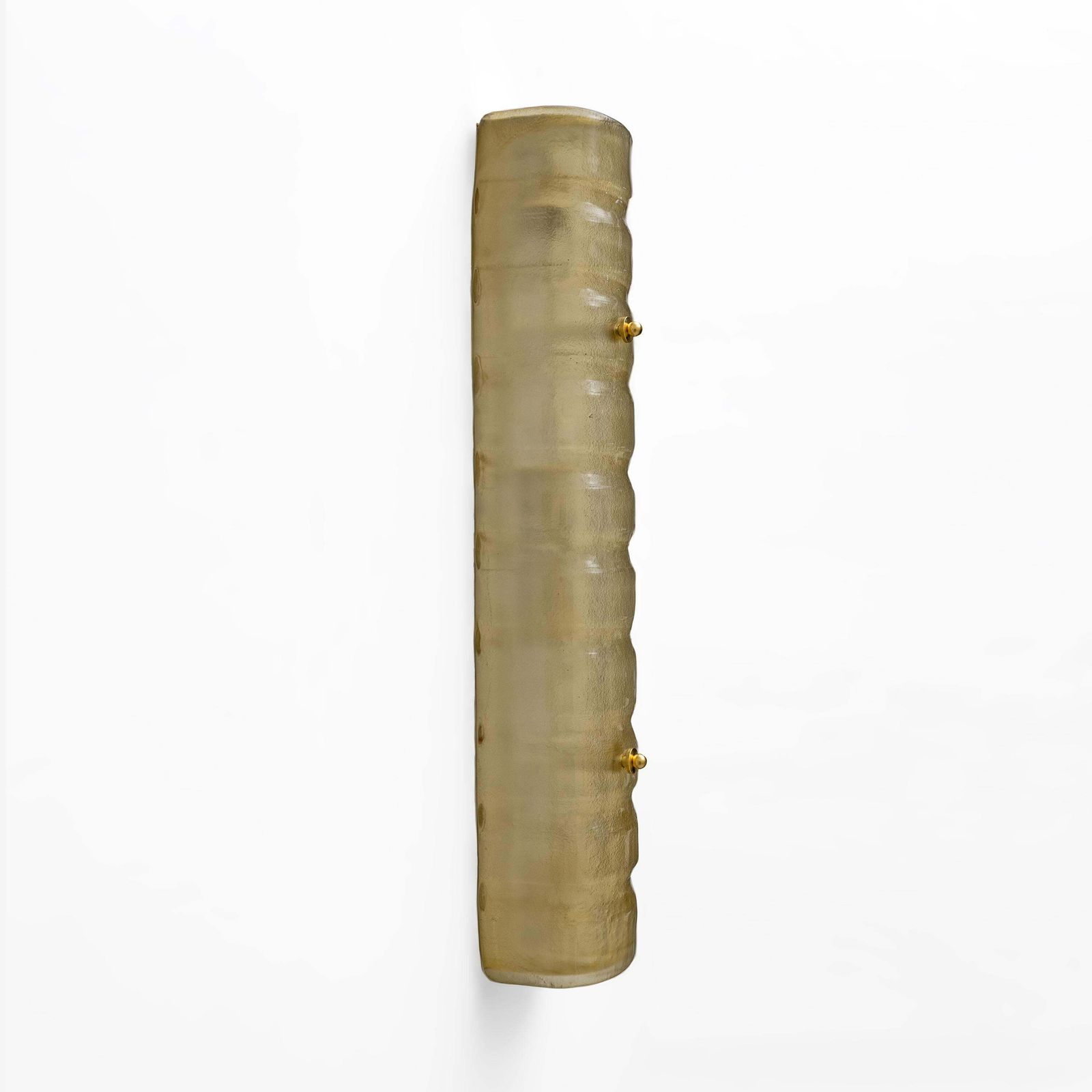 Pair Of Murano Gold Toned Frosted Glass And Brass Wall Sconces, Italy photo 2397.0