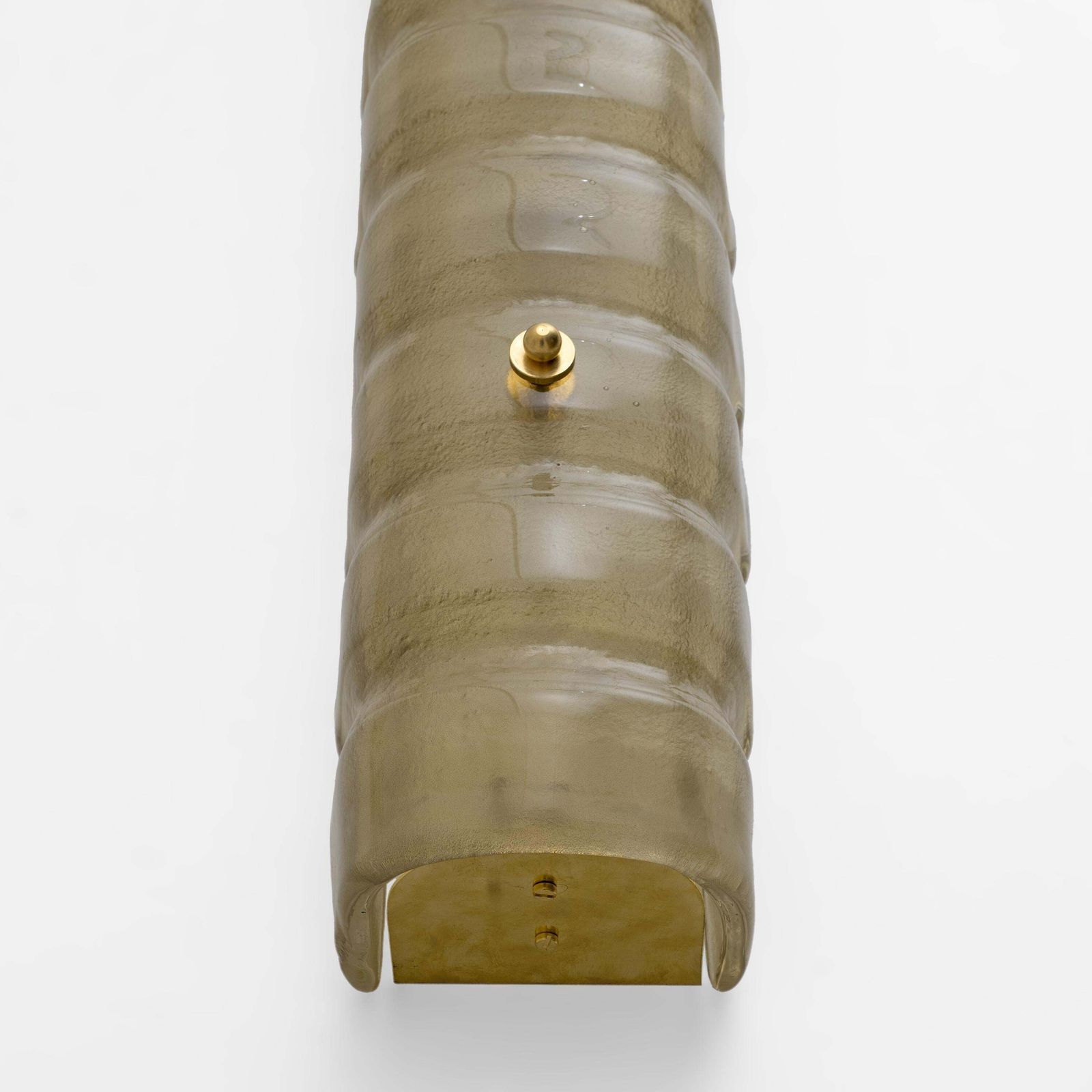 Pair Of Murano Gold Toned Frosted Glass And Brass Wall Sconces, Italy photo buy