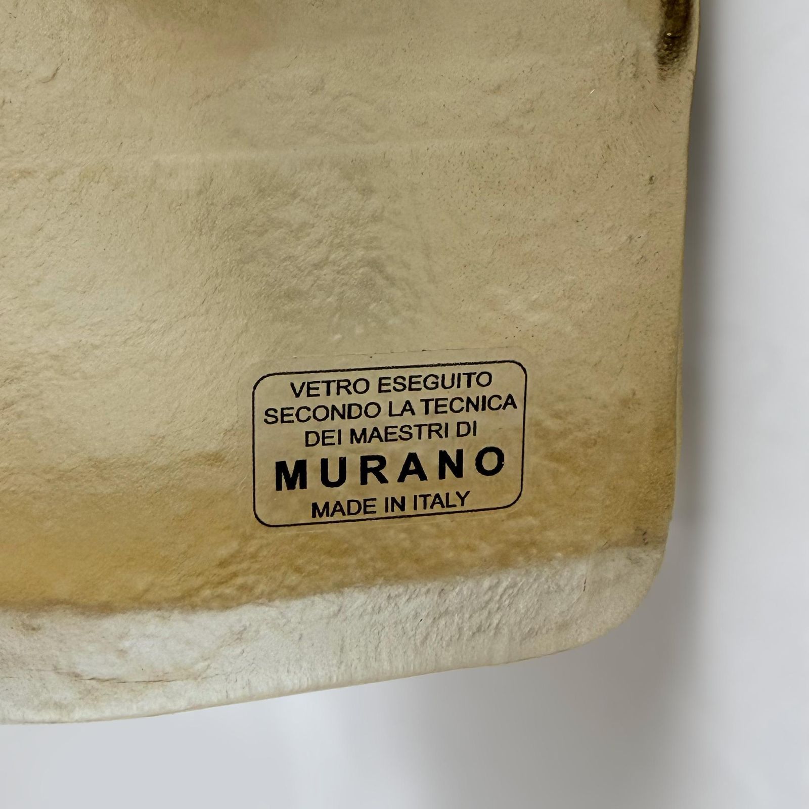 photo furniture Pair Of Murano Gold Toned Frosted Glass And Brass Wall Sconces, Italy