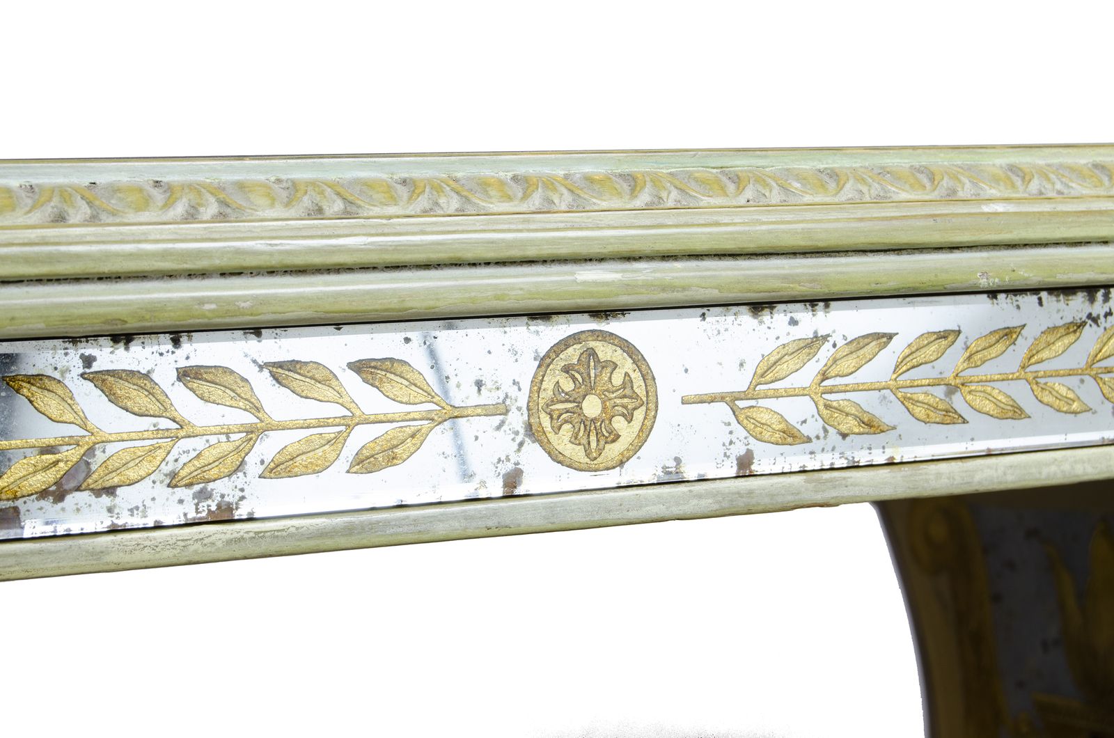 Early 20th Century Neoclassical Lyre Side Table With Acid Etched Glass Top And Accents By Maison Jansen, France photo for sale