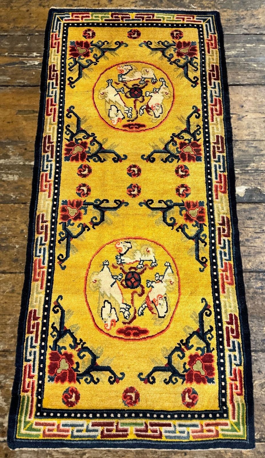 Antique Chinese Ningxia Rug 1.70m X 0.77m photo Textiles