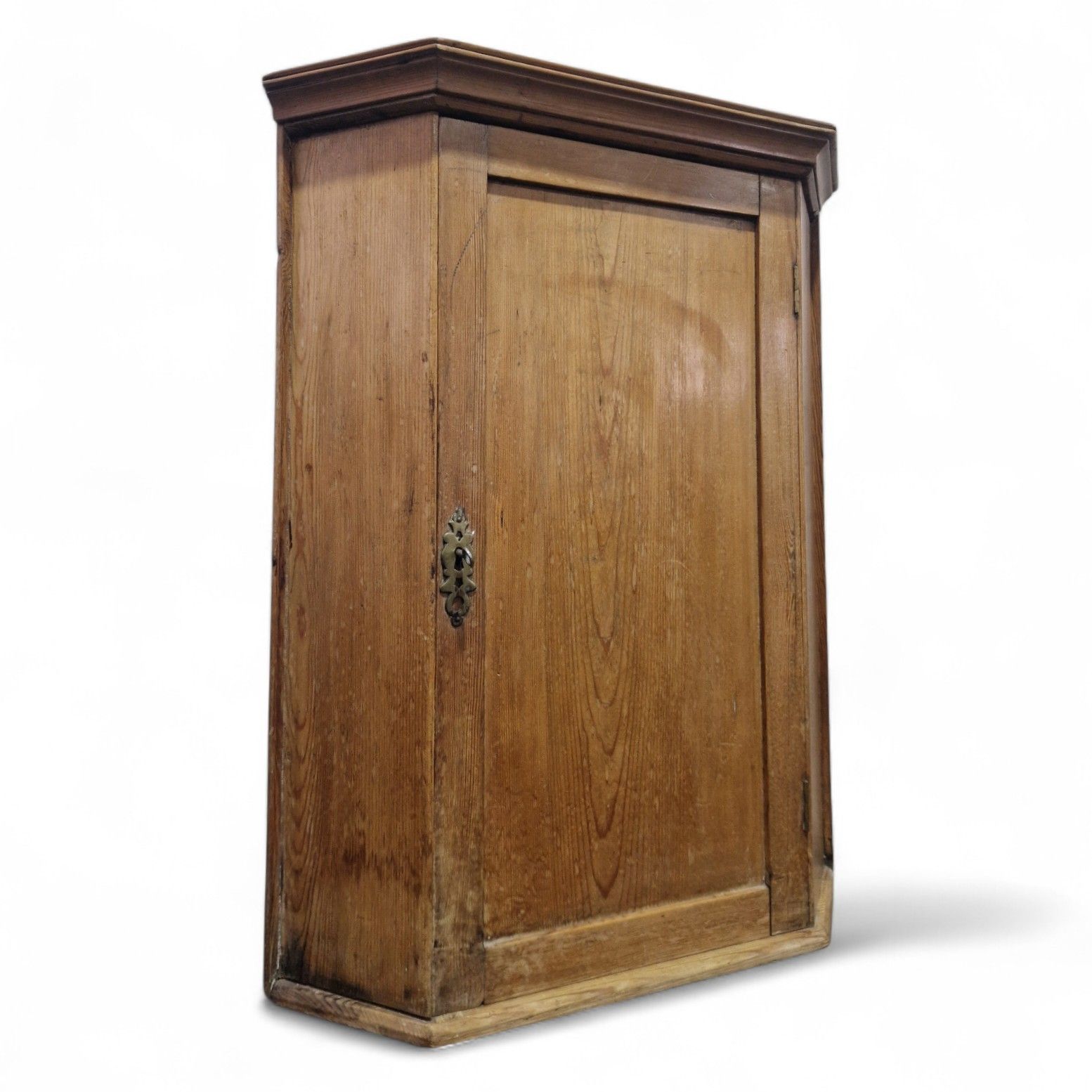 Victorian Oak Wall Mounted Corner Cupboard – Antique Rustic Cabinet With Key photo Furniture