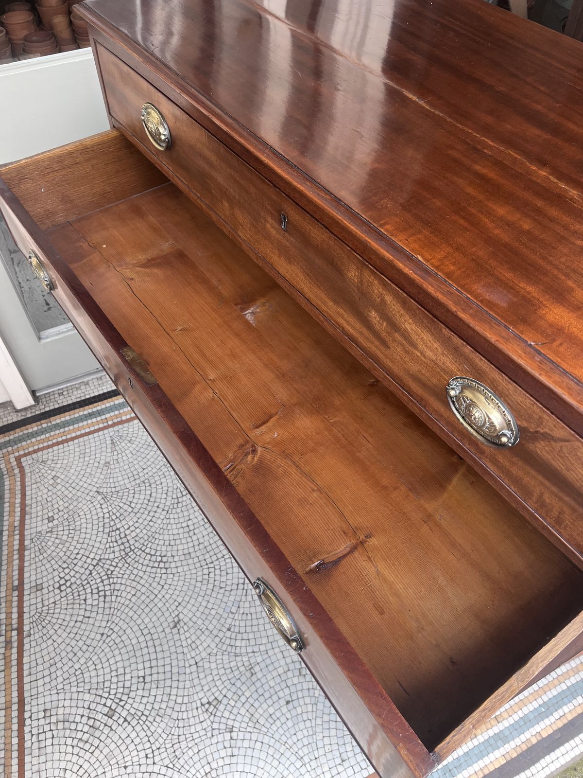 Antique Mahogany Large Chest Of Five Drawers photo buy