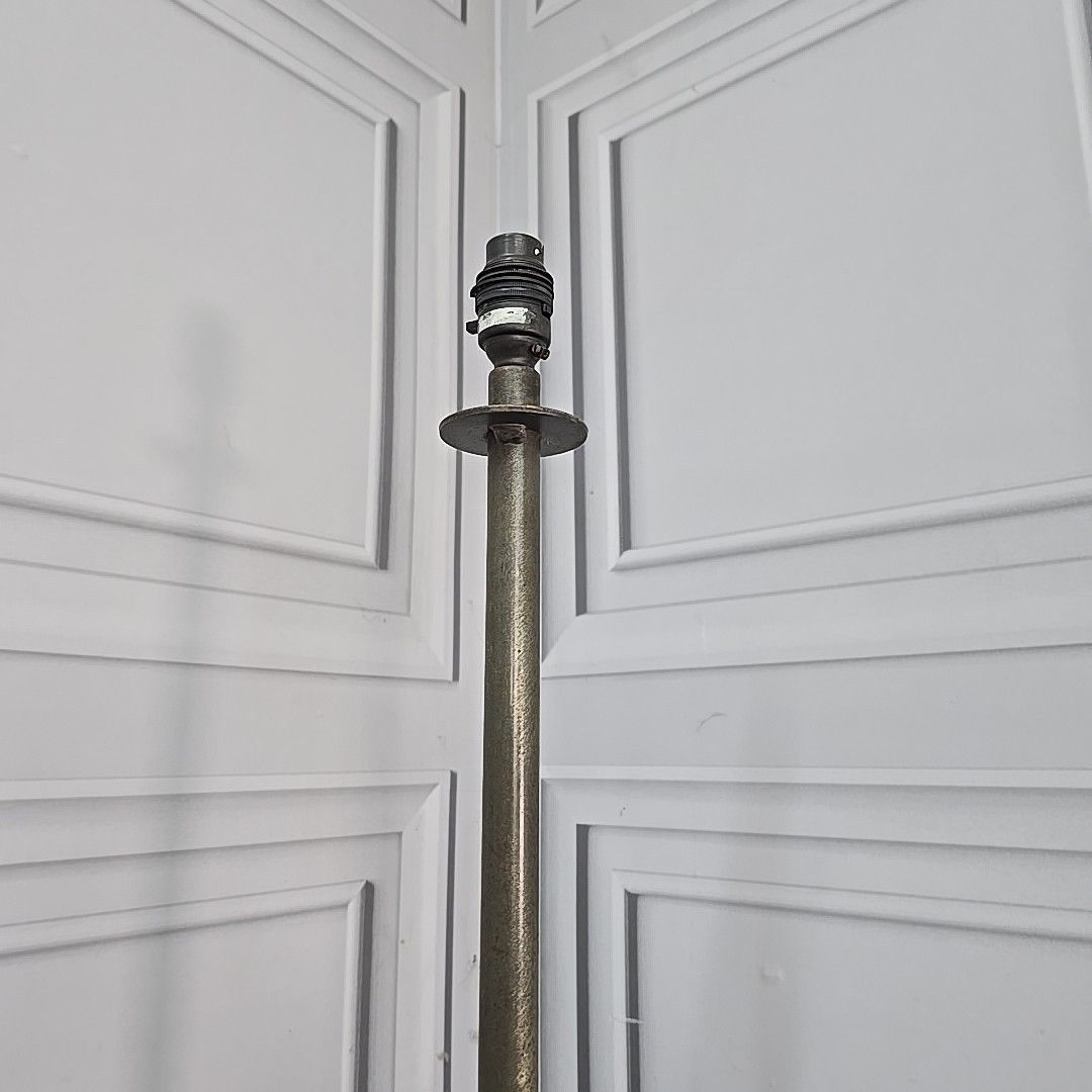 140.0 Vintage Standard Lamp Industrial Iron Metal Floor Light Tripod For Rewiring photo