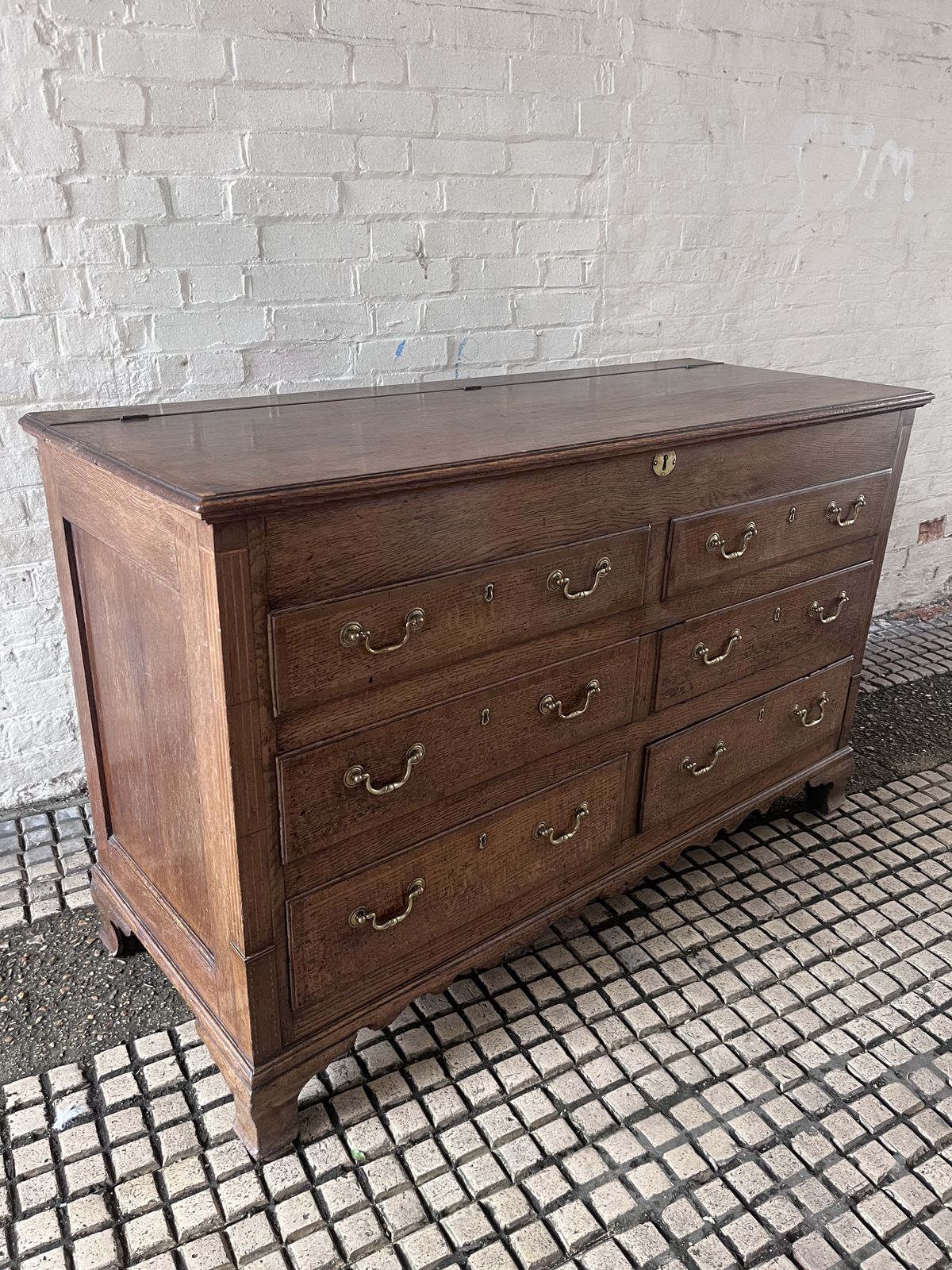 Antique Oak Lancashire Mule Chest Sideboard C1790 photo for sale