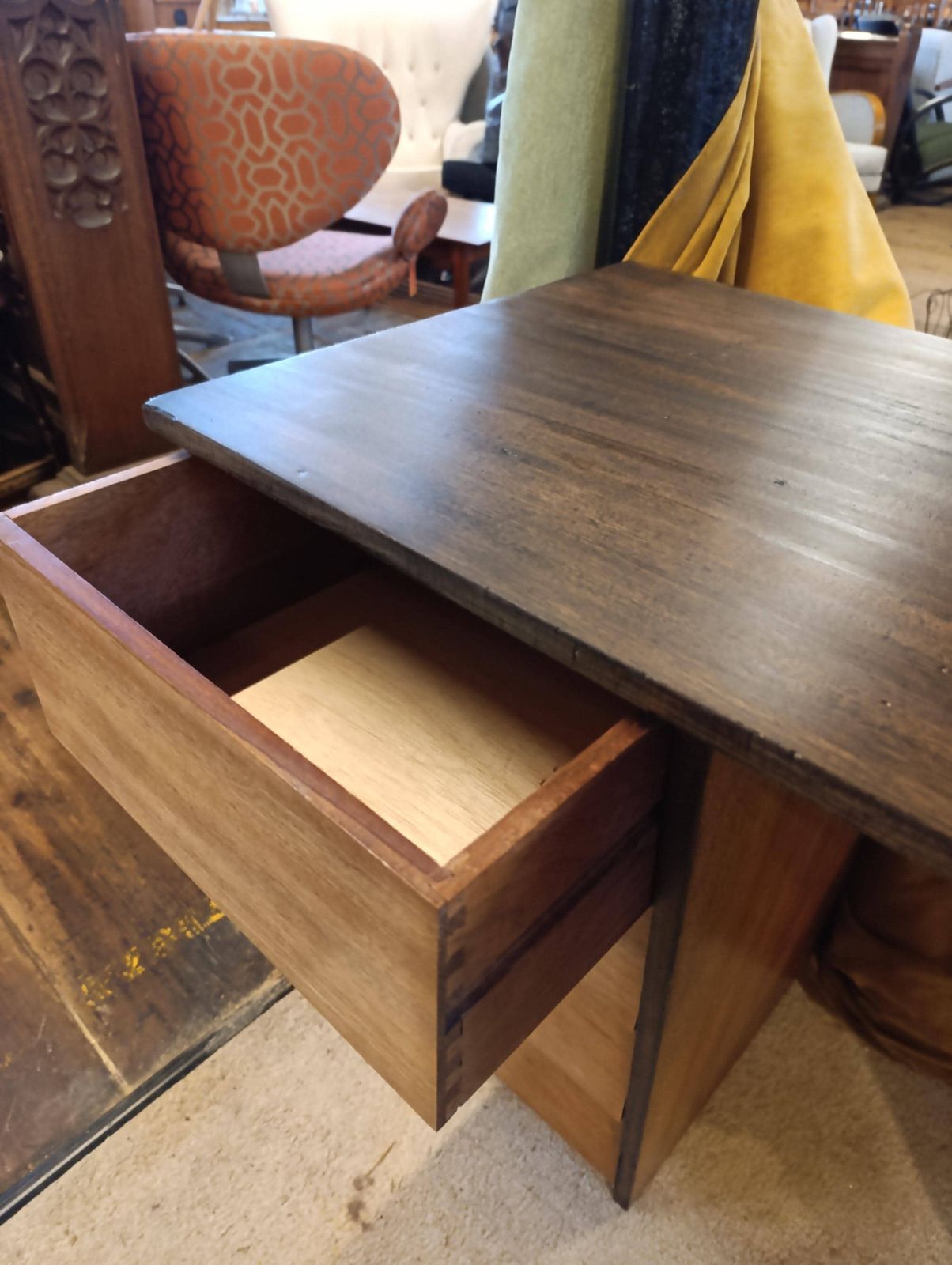 photo for sale Mid Century One Off Teak Desk, 1980s