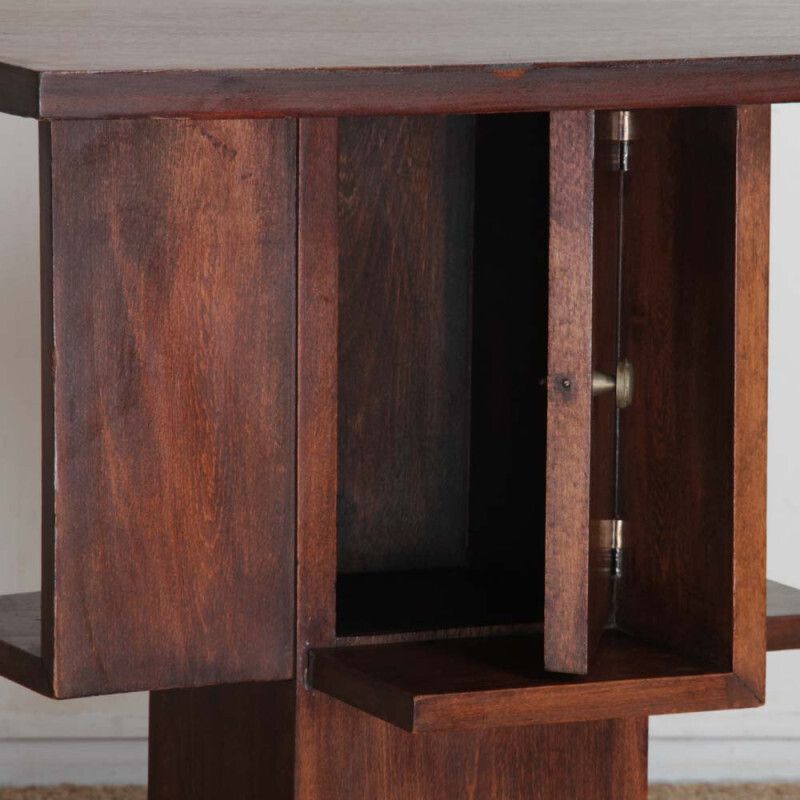 Geometric Wooden Side Table Dating From The 1940s photo Furniture