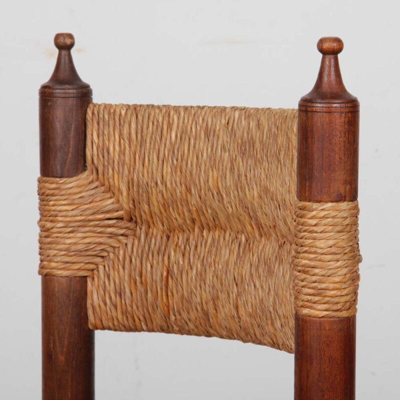 Set Of 6 Straw Chairs, French Craftsmanship, 1940 photo Furniture