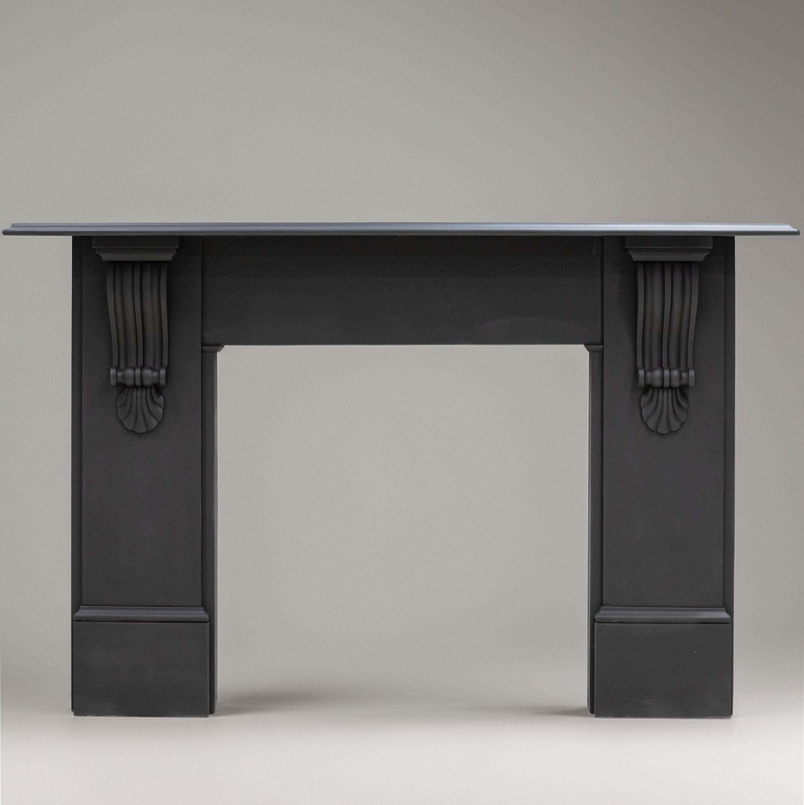Monumental Antique Victorian Slate Fireplace Surround With Corbels