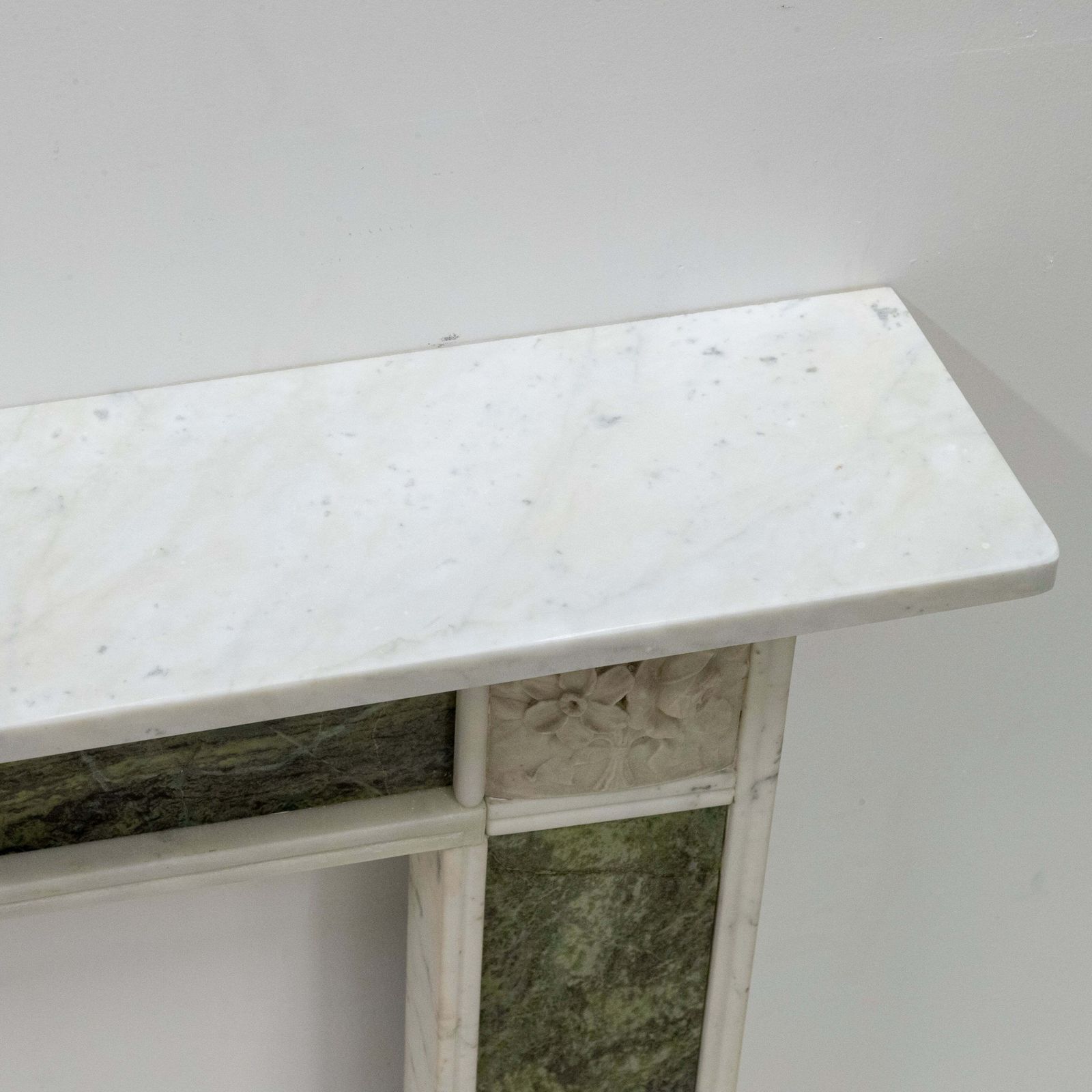 Antique Regency Statuary & Verde Marble Fireplace Surround photo for sale