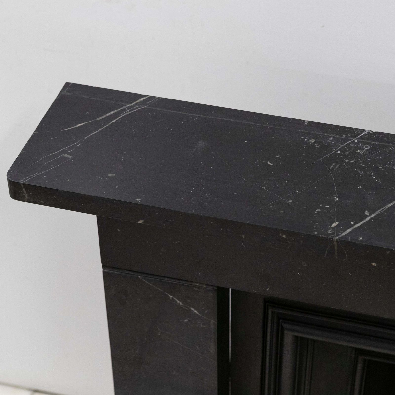 Antique Georgian Belgian Black Marble Fire Surround & Insert photo Home Fixtures