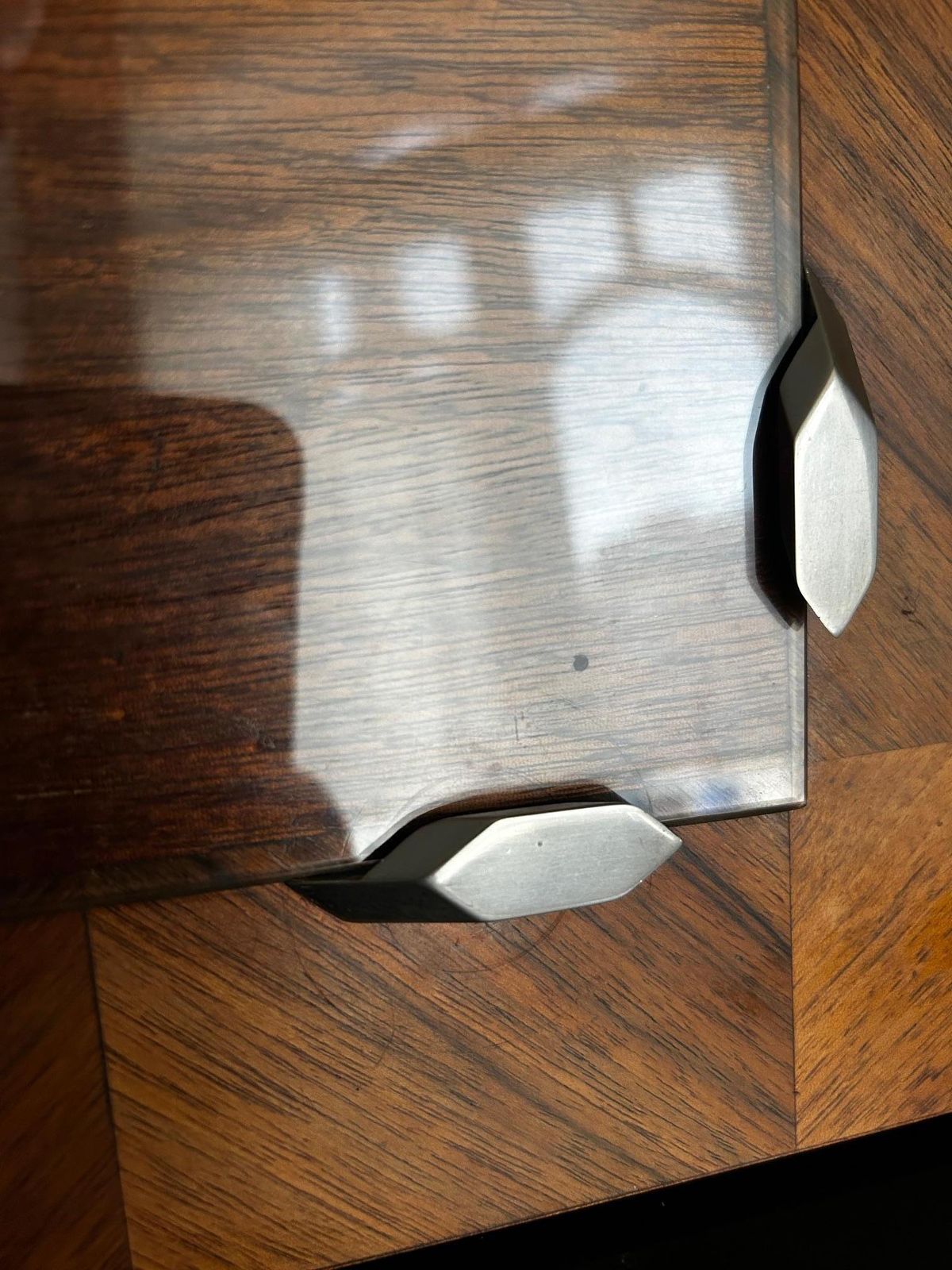 Modernist Marquetry And Chrome Photo Frame France 1930s photo vinterior