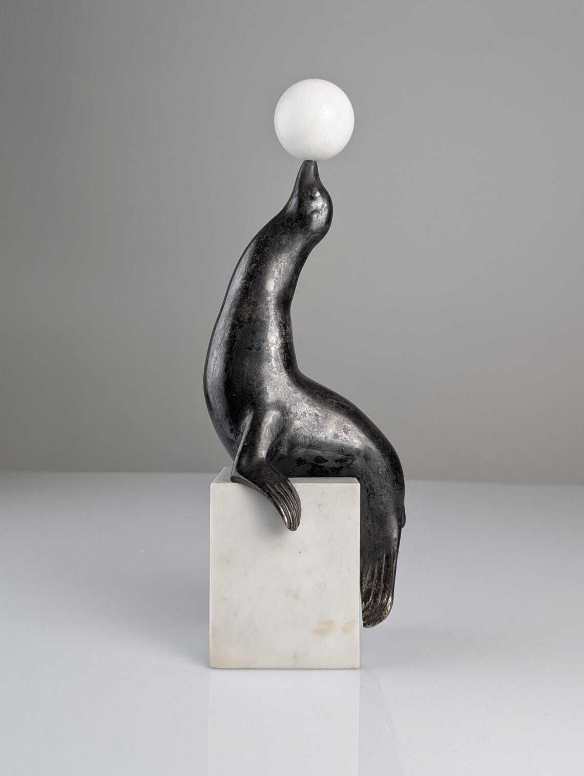 Art Deco Sea Lion Sculpture By Marcel André Bouraine 1920s photo furniture