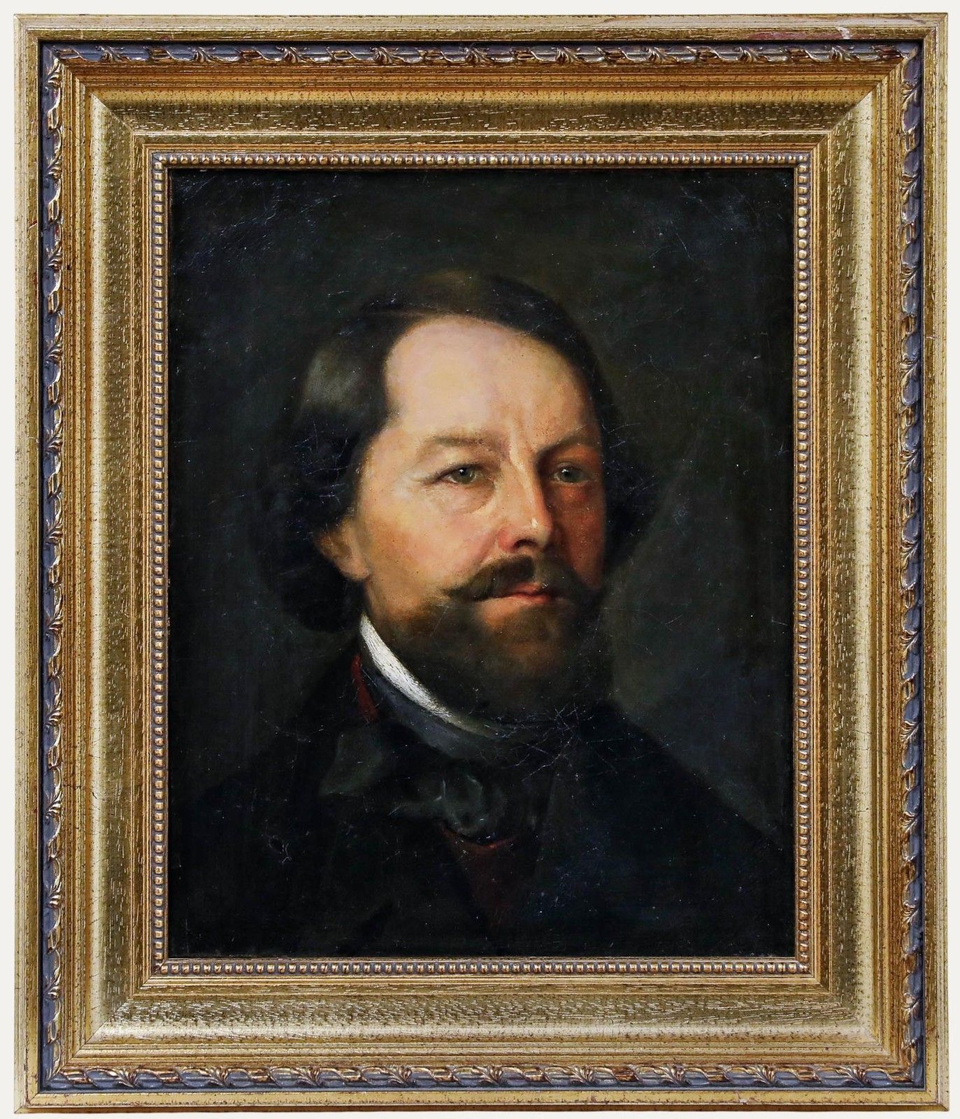 Framed 19th Century Oil Portrait Of A Gentleman