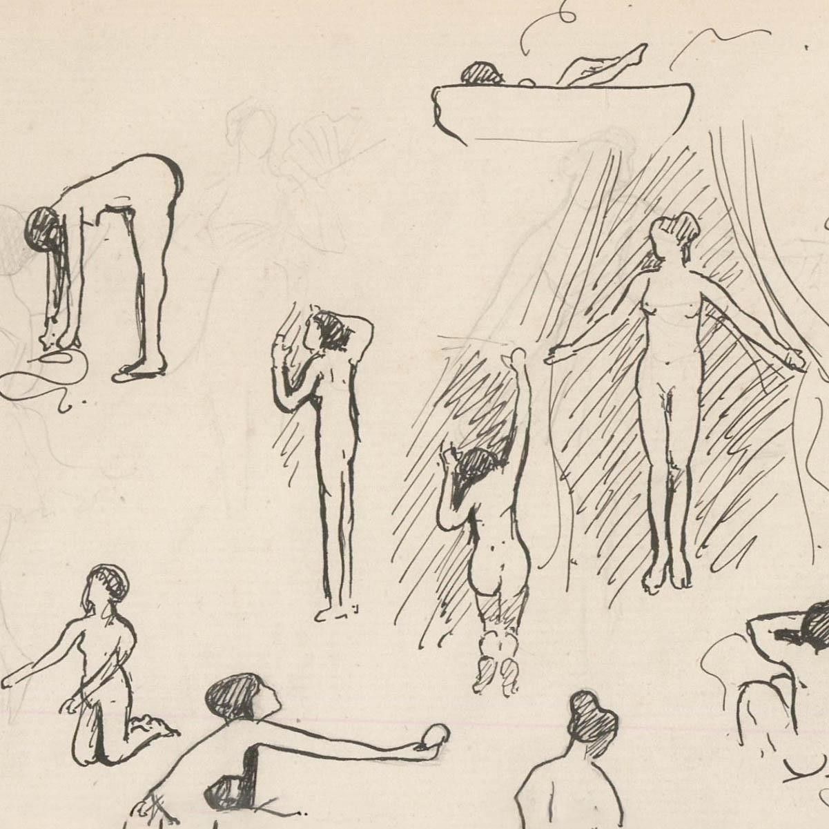 Leslie Charles Boyce (1892 1989) Mid 20th Century Ink, Female Nude Studies photo for sale