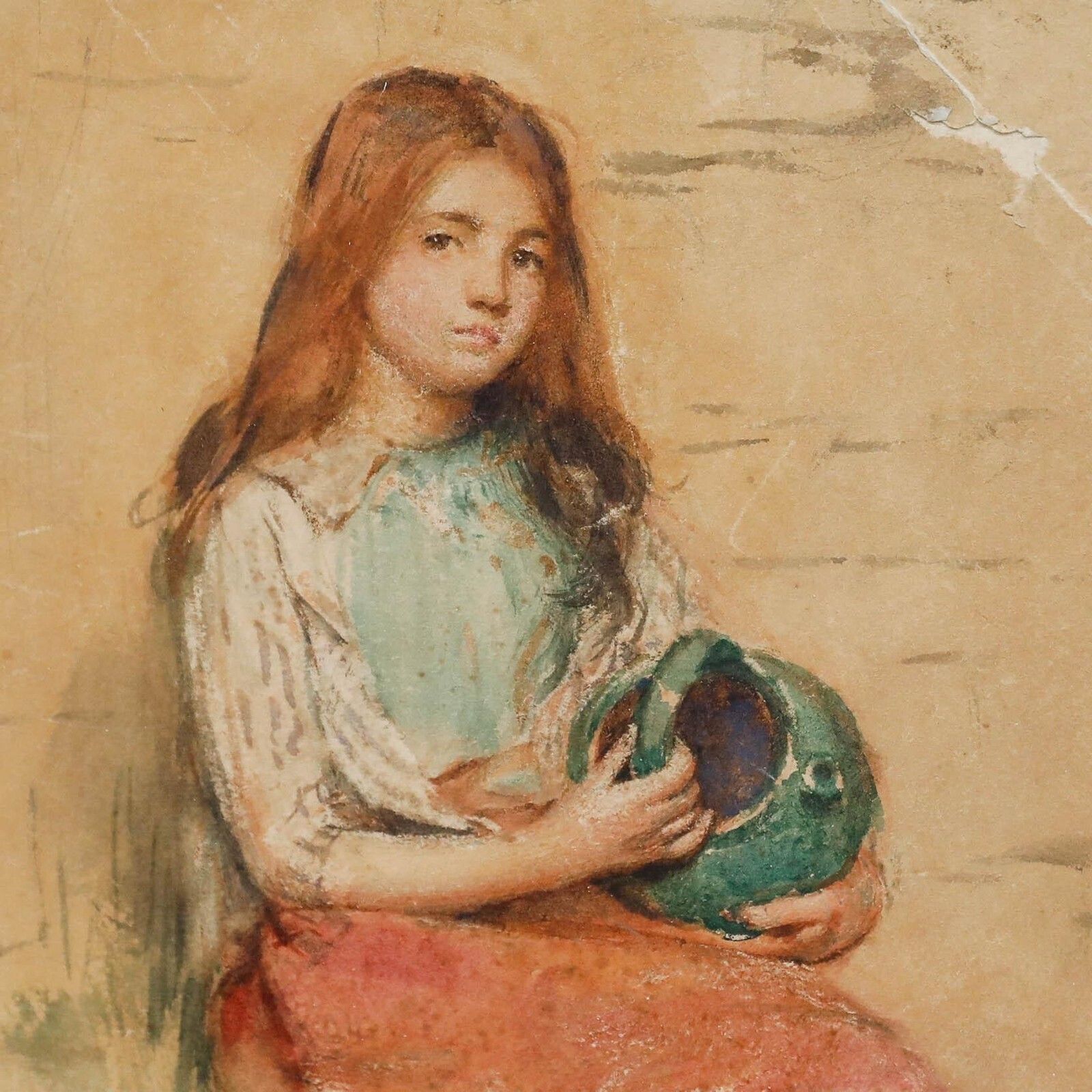 Framed Late 19th Century Watercolour Portrait Of A Young Girl photo 250.0