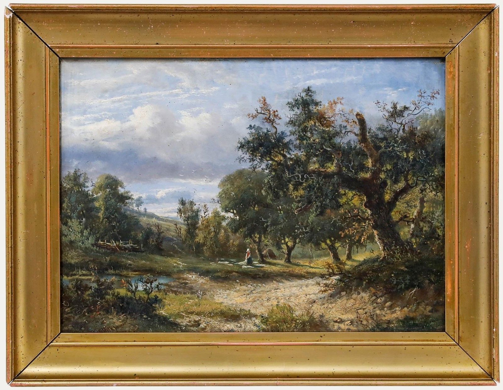 Abraham Hulk Junior (1851 1922) Framed Late 19th Century Oil, Drying Washing