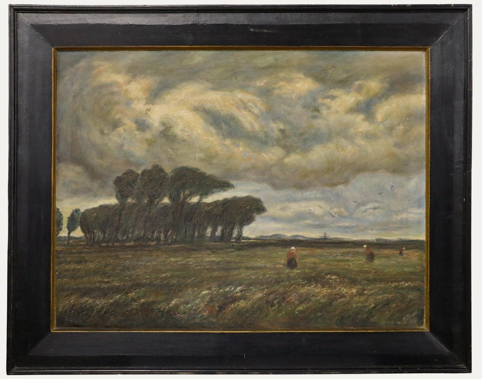 H. Kugel Dutch School 1923 Oil, Windswept Landscape