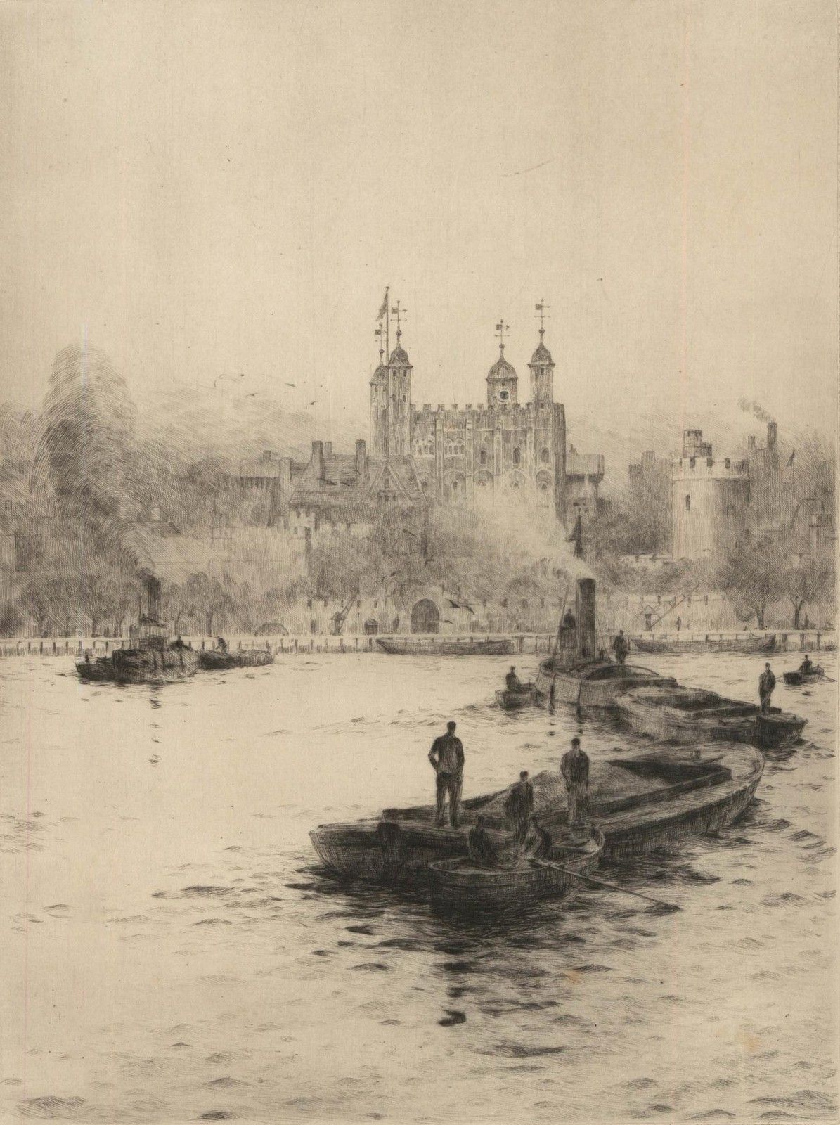 Rowland Langmaid Ra (1897 1956) Etching, The Tower Of London photo furniture