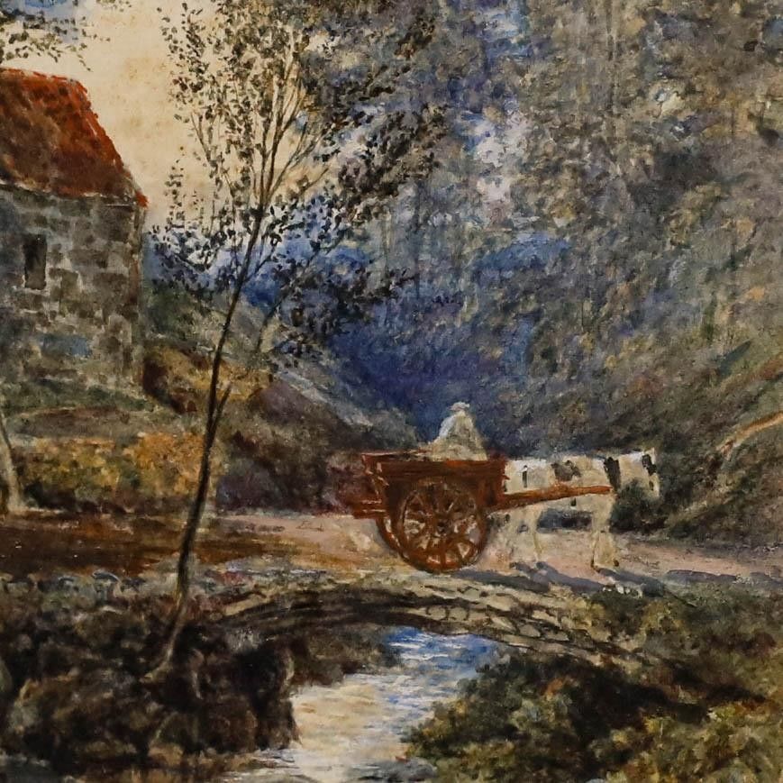 John Alexander (Fl.1870 1892) Framed Watercolour, Burnhouse Mill photo Art