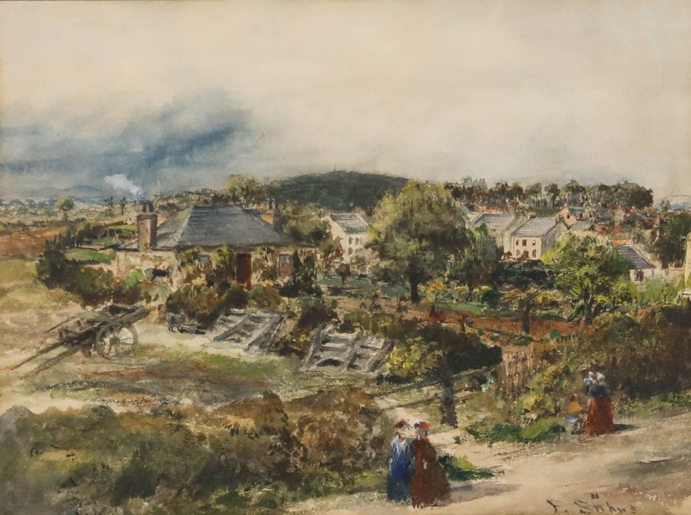 Frederick Sohns (Fl.1880 1901) Late 19th Century Watercolour, Juniper Green photo furniture