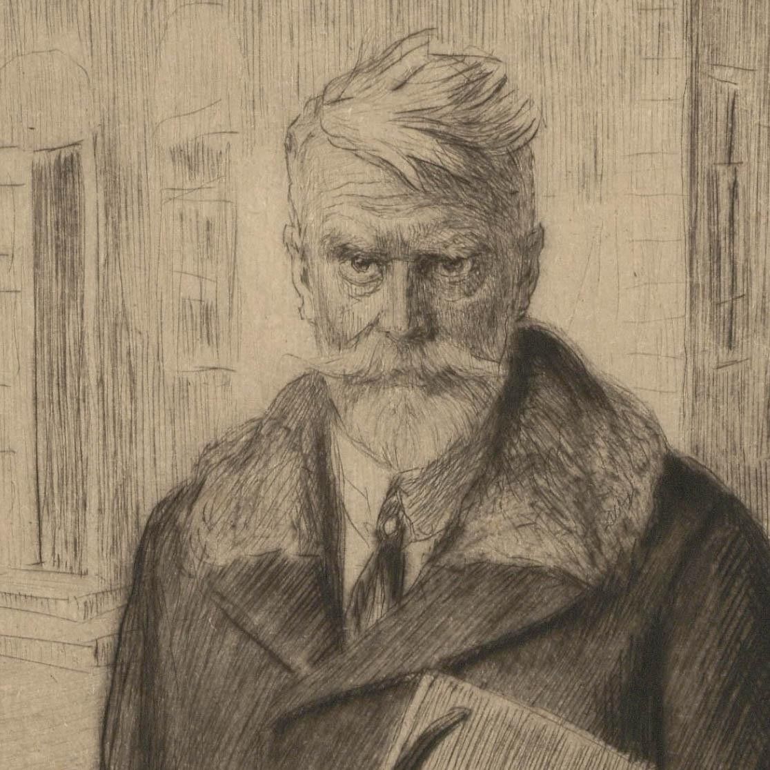 Ludwig Michalek (1859 1942) Early 20th Century Etching, Self Portrait photo for sale