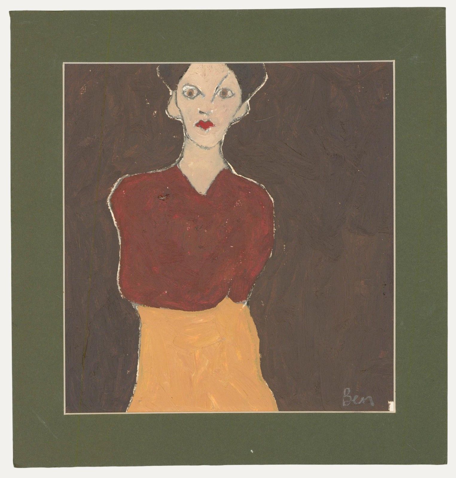 Ben Carrivick Contemporary Oil, Red & Orange Outfit