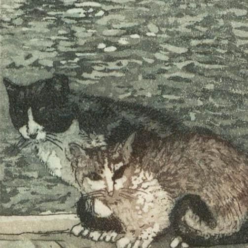 Cat Outram Contemporary Aquatint, Cats In Venice photo for sale
