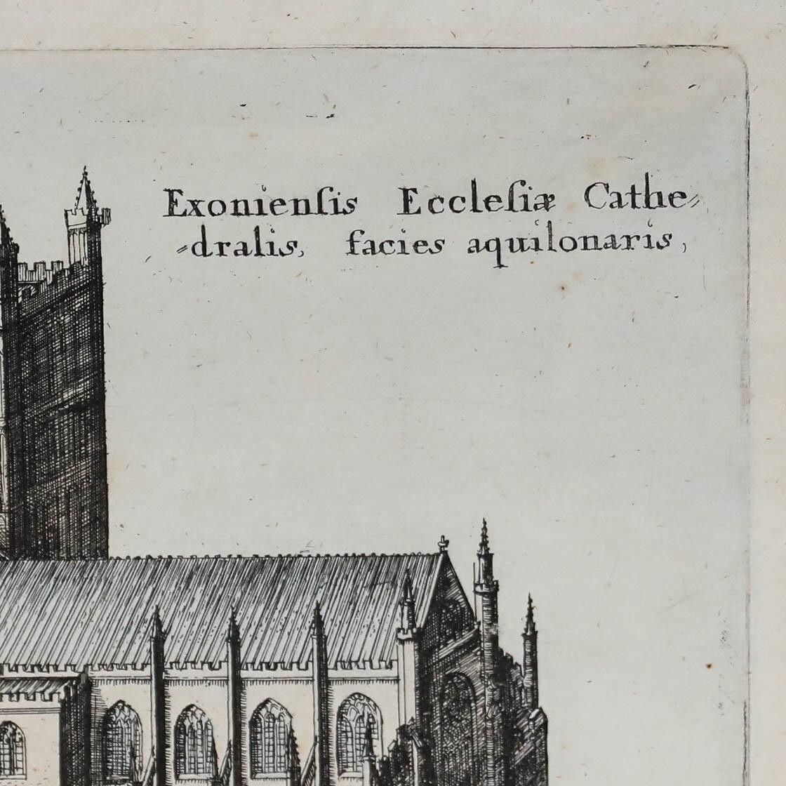Daniel King After Richard Newcourt 17th Century Etching, Exeter Cathedral photo vinterior