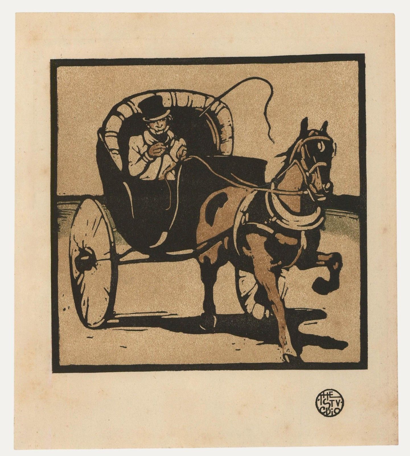 Sir William Nicholson (1872 1949) Early 20th Century Woodcut, The Cabriolet