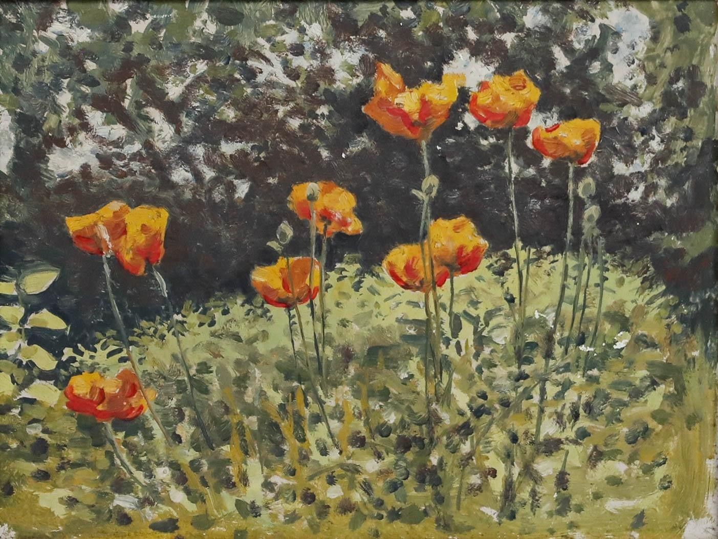 Leslie Charles Boyce (1892 1989) Framed Mid 20th Century Oil, Garden Poppies photo furniture