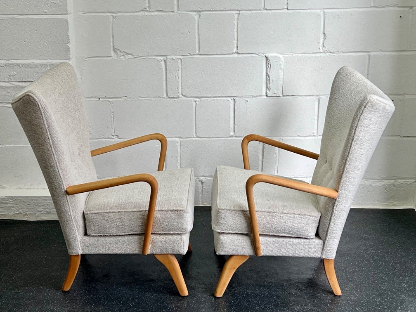 Pair Midcentury Howard Keith Bambino Chairs New Upholstery (Delivery Available) photo 1895.0