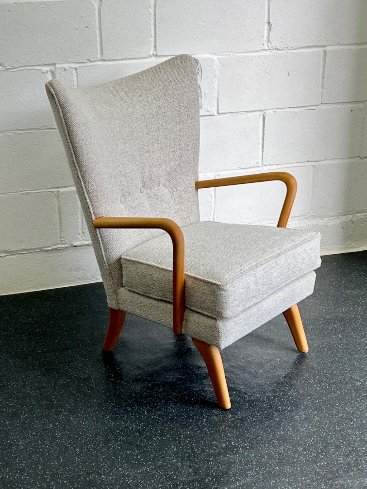 1895.0 Pair Midcentury Howard Keith Bambino Chairs New Upholstery (Delivery Available) photo
