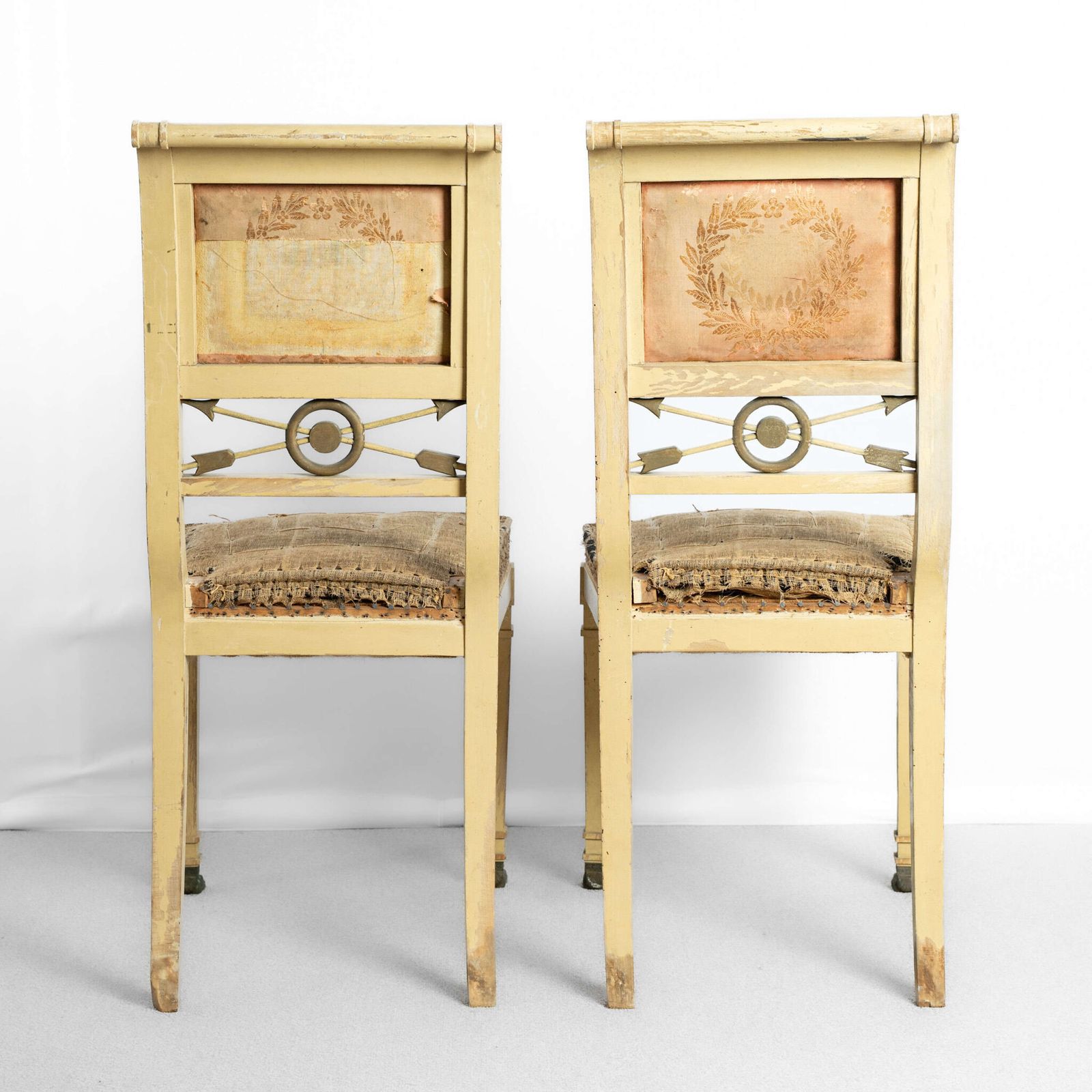 Pair Of 19th Century French Painted Empire Side Chairs photo furniture