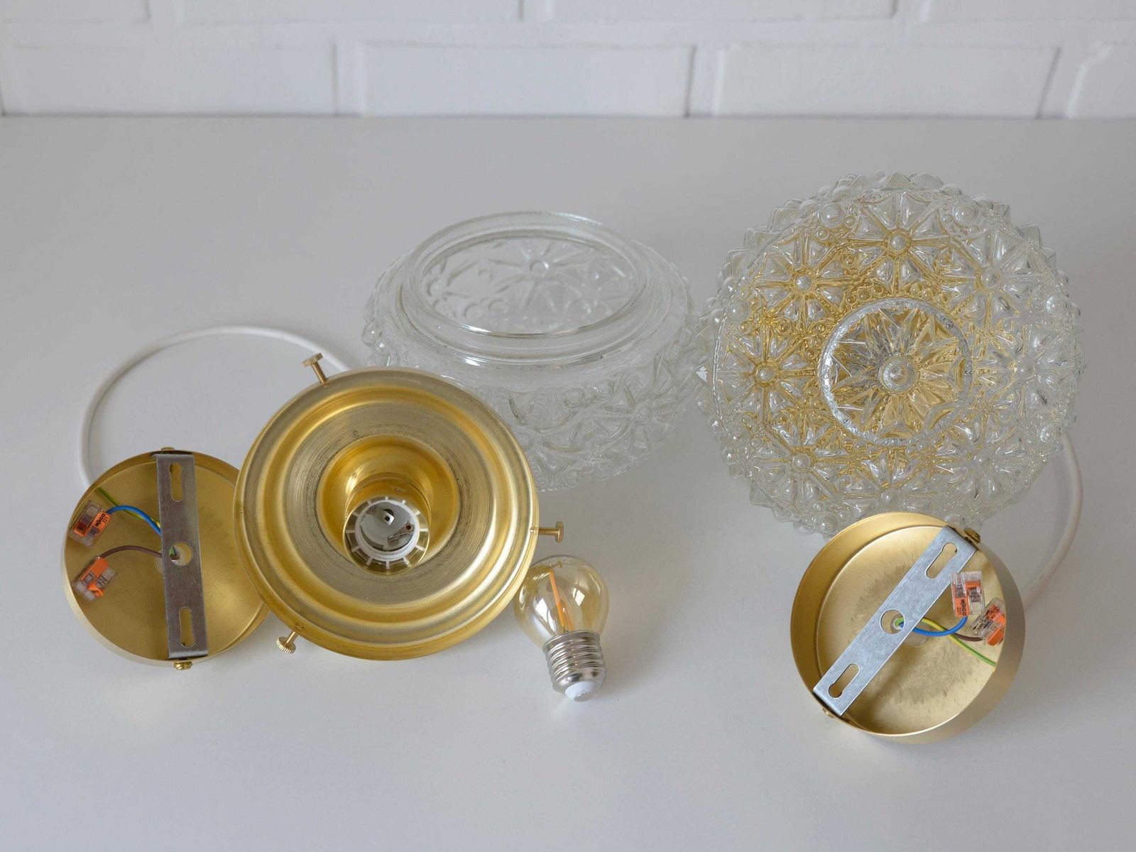 photo buy 1 Of 2 Redesign Glass Pendant Lamps: Vintage Hanging Brass Lighting