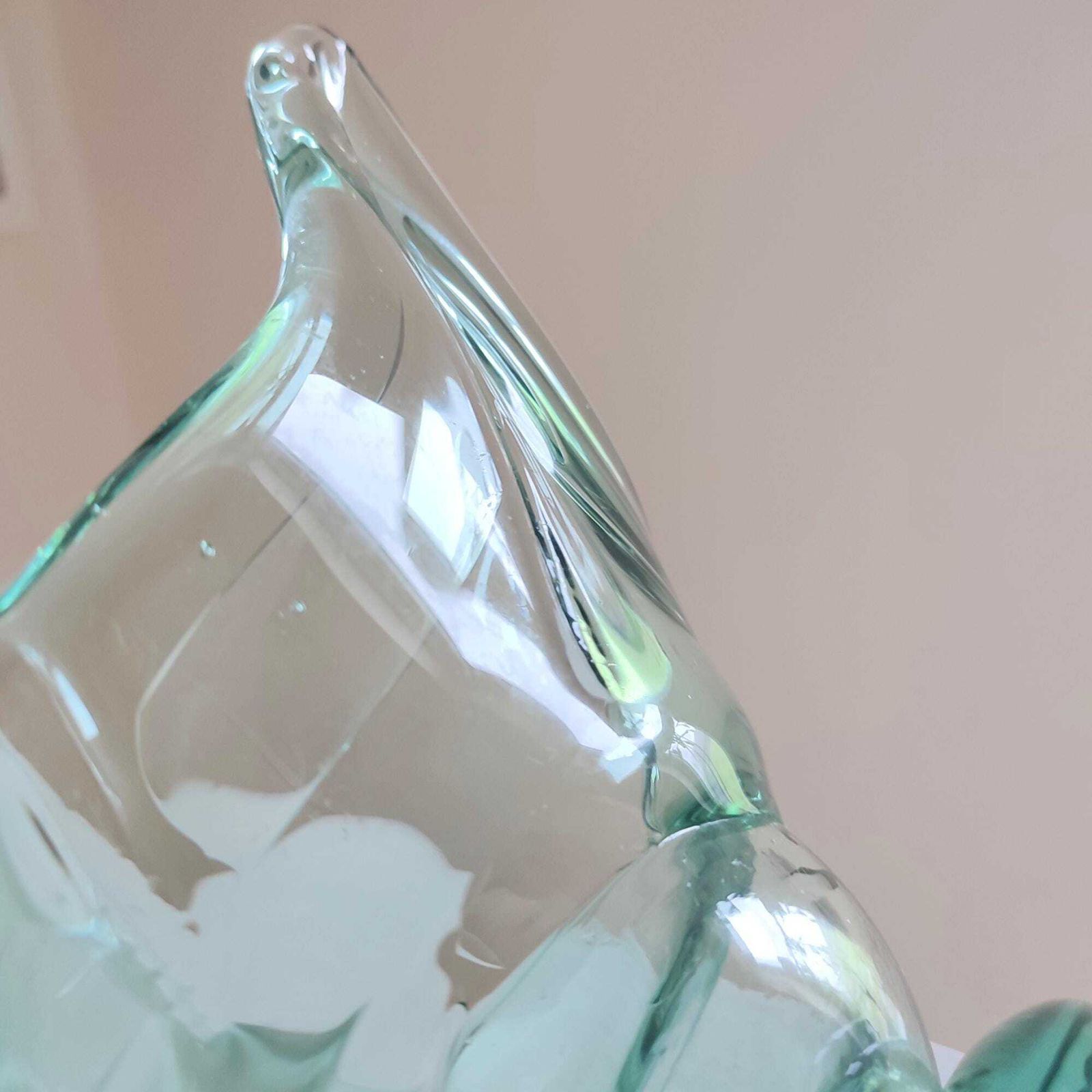 Home Decor 60's Vintage Large Crystal Glass Swan Bowl/Vase   German Schott Zwiesel   Hand Blown Art Glass photo