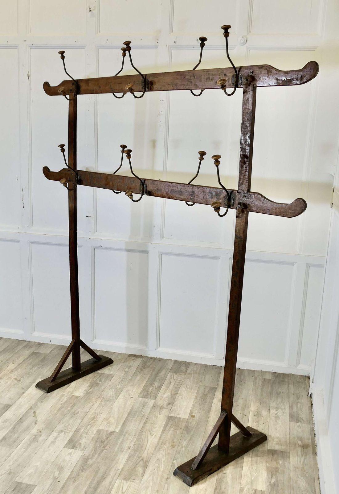 French Double Sided Arts & Crafts Golden Pine Hanging Rail photo 1500.0