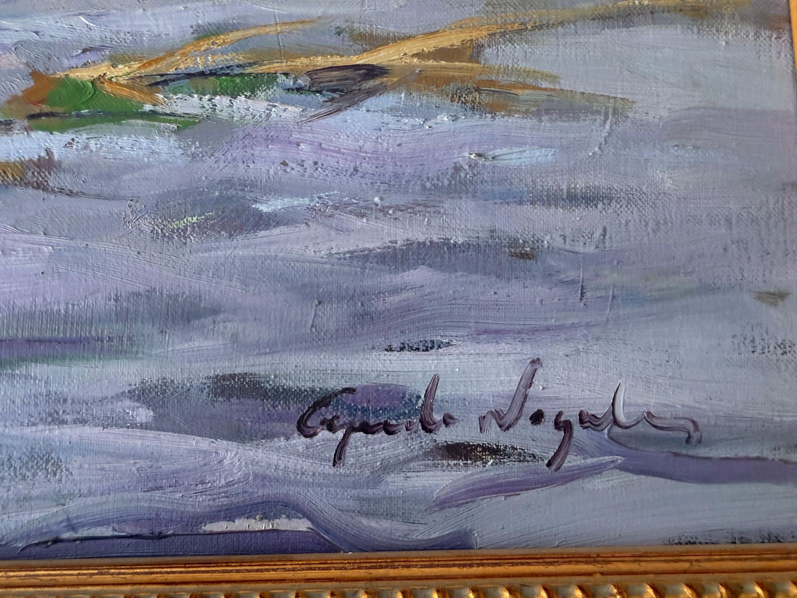 Ricardo Cejudo Nogales Albufera Of Valencia Spain Mediterranean Seascape Oil On Canvas Painting 1986 photo for sale