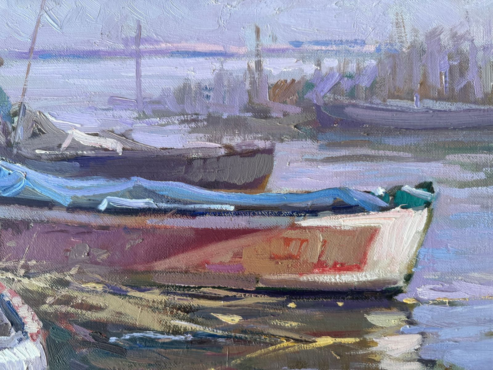 Ricardo Cejudo Nogales Albufera Of Valencia Spain Mediterranean Seascape Oil On Canvas Painting 1986 photo Art