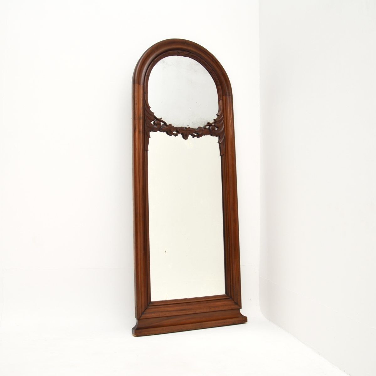 Antique Victorian Carved Walnut Mirror photo furniture