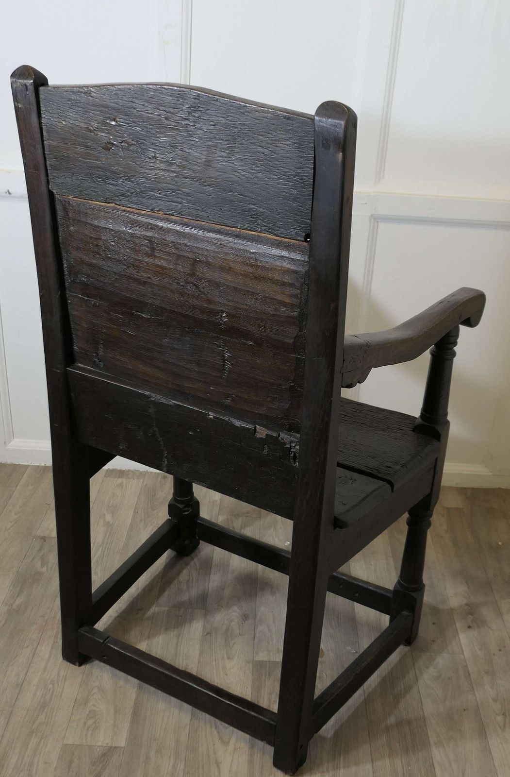 18th Century Oak Wainscot Chair, Hall Chair This Handsome Chair photo vinterior