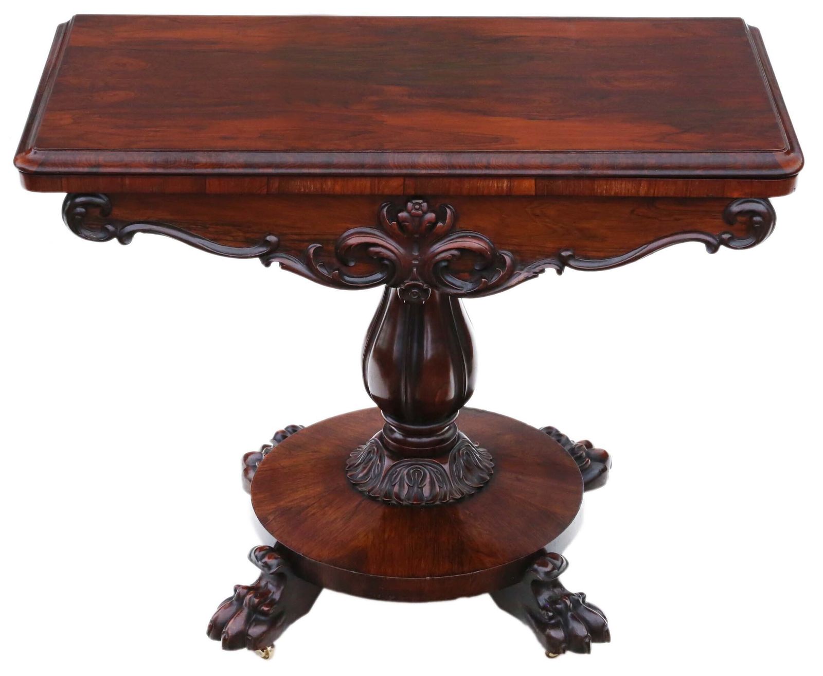 Very Fine Quality Regency Folding Rosewood Card Tea Console Table C1825   19th Century