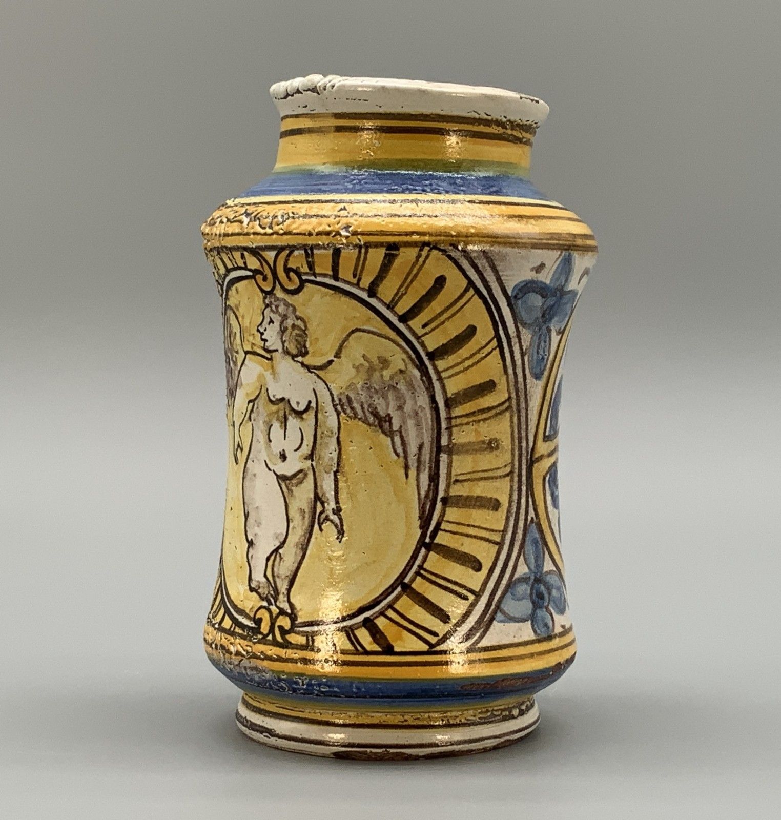 Italian Majolica Albarello Pharmacy Wet Drug Jar 18th/19th Century Faience Large photo vinterior